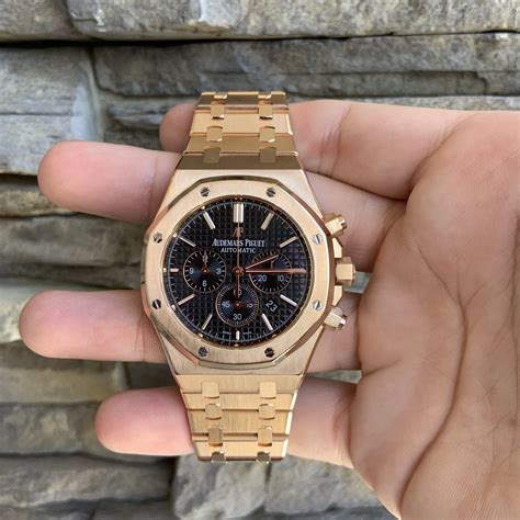 ap gold black face|Audemars Piguet Royal Oak Rose gold .